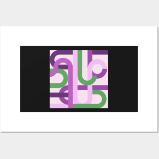 purple geometric pattern abstract Posters and Art